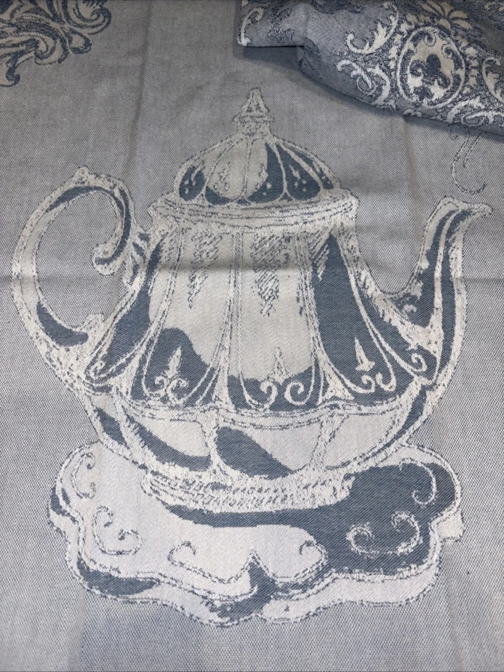 2 SOUSA DIAS BLUE TEACUPS 100% Cotton Jacquard had towels 20 x 28 NEW